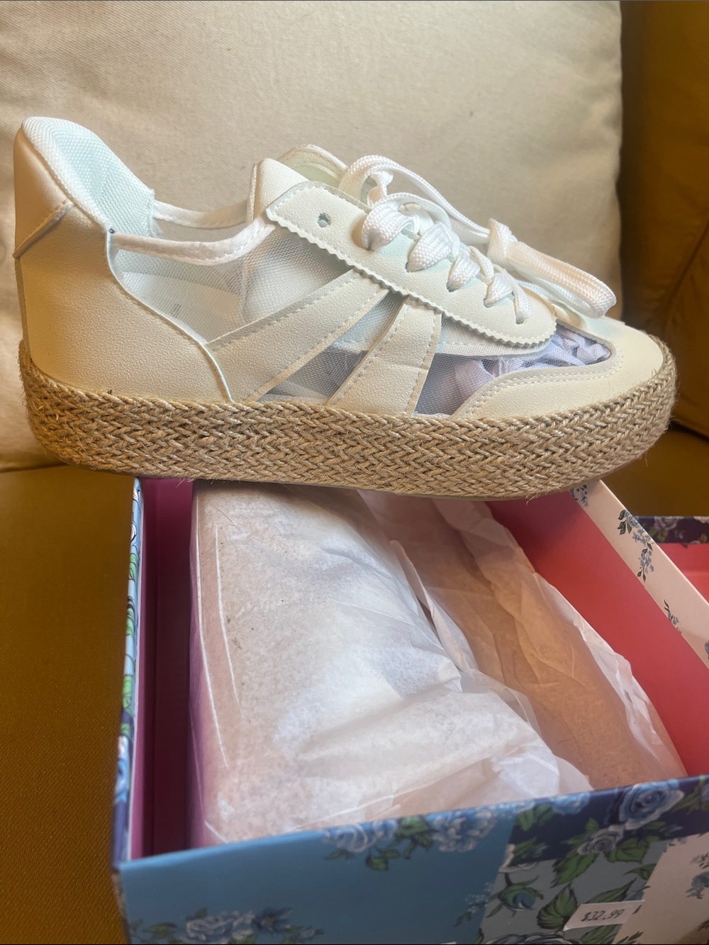 Simply Southern Cream Lace-Up Espadrille Sneakers